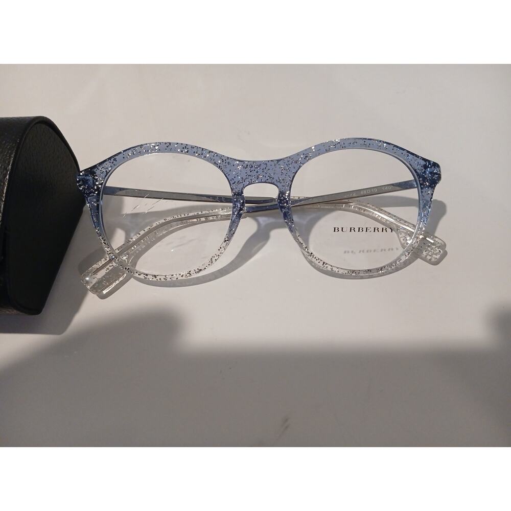 Burberry Designer Eyeglass Frames Blue Glitter with Demo Lens Small 48mm BE2287 - Picture 2 of 7
